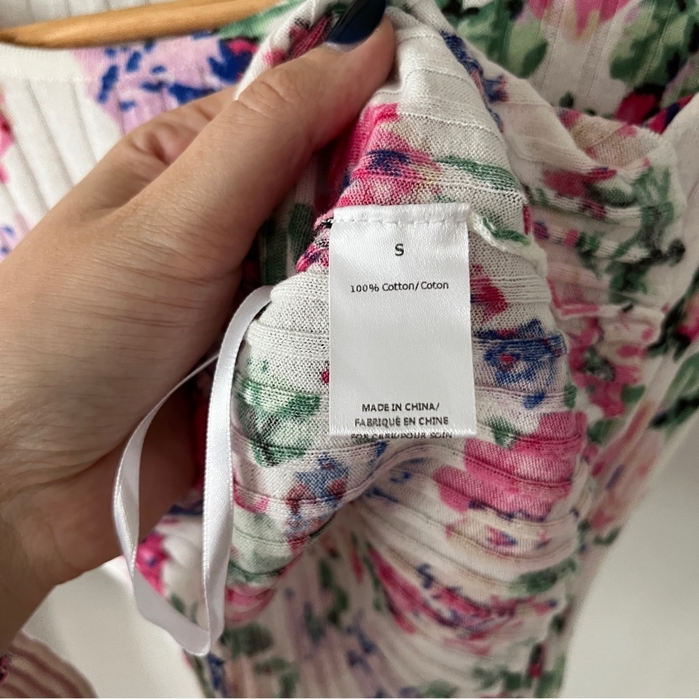 Ronny Kobo Magda Floral Crop Top White Size Small - Picture 8 of 9